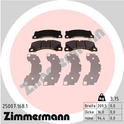 Placute frana ZIMMERMANN 25007.168.1