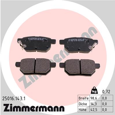 Placute frana ZIMMERMANN 25016.143.1