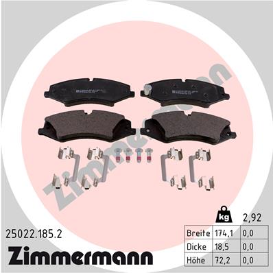 Placute frana ZIMMERMANN 25022.185.2