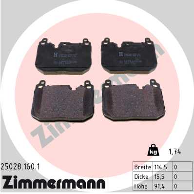 Placute frana ZIMMERMANN 25028.160.1
