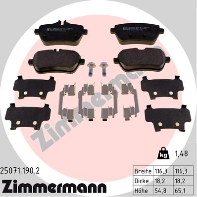 Placute frana ZIMMERMANN 25071.190.2