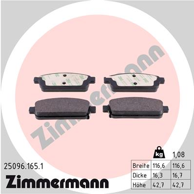 Placute frana ZIMMERMANN 25096.165.1