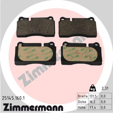 Placute frana ZIMMERMANN 25145.160.1