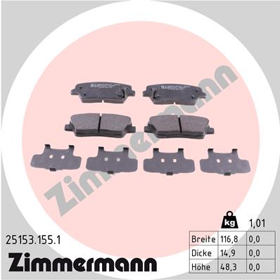 Placute frana ZIMMERMANN 25153.155.1