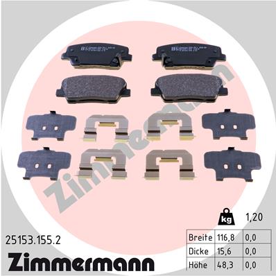 Placute frana ZIMMERMANN 25153.155.2