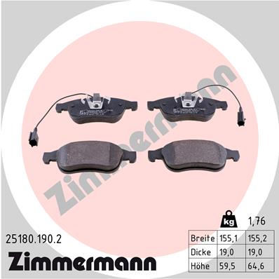 Placute frana ZIMMERMANN 25180.190.2