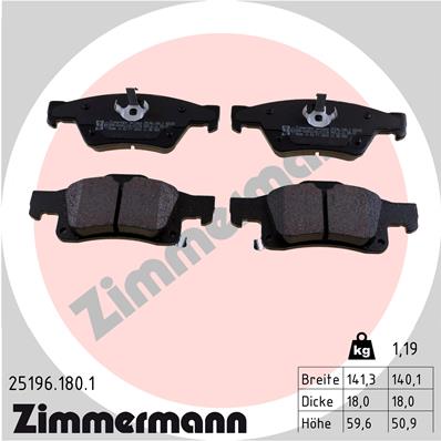 Placute frana ZIMMERMANN 25196.180.1