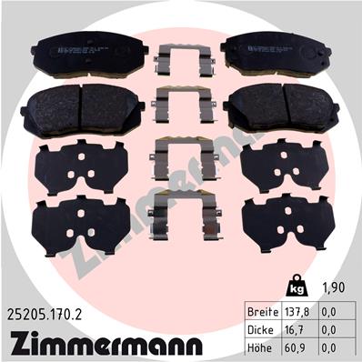 Placute frana ZIMMERMANN 25205.170.2