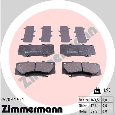 Placute frana ZIMMERMANN 25209.170.1