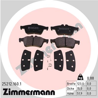 Placute frana ZIMMERMANN 25212.160.1