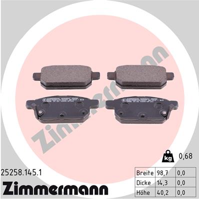 Placute frana ZIMMERMANN 25258.145.1