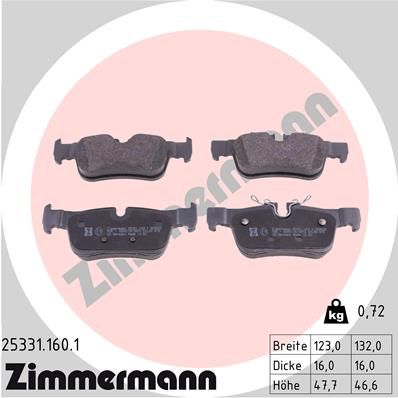 Placute frana ZIMMERMANN 25331.160.1