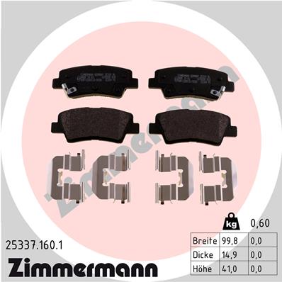 Placute frana ZIMMERMANN 25337.160.1