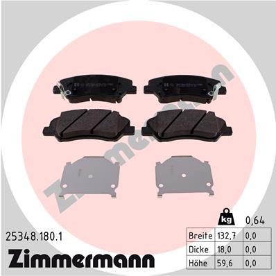 Placute frana ZIMMERMANN 25348.180.1