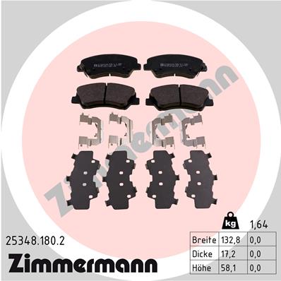 Placute frana ZIMMERMANN 25348.180.2