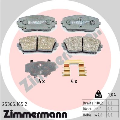 Placute frana ZIMMERMANN 25365.165.2