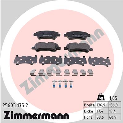 Placute frana ZIMMERMANN 25603.175.2