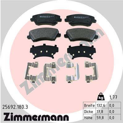 Placute frana ZIMMERMANN 25692.180.3
