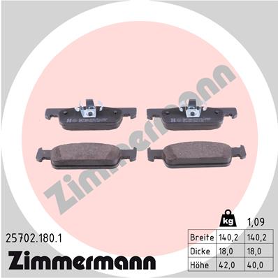 Placute frana ZIMMERMANN 25702.180.1