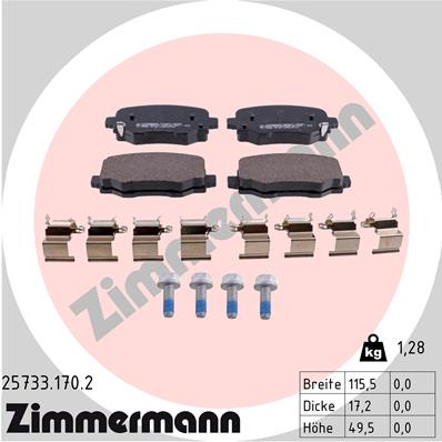 Placute frana ZIMMERMANN 25733.170.2