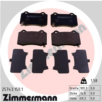 Placute frana ZIMMERMANN 25743.150.1