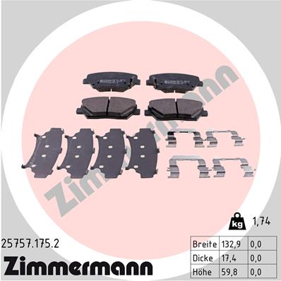 Placute frana ZIMMERMANN 25757.175.2