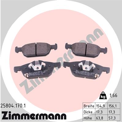 Placute frana ZIMMERMANN 25804.170.1