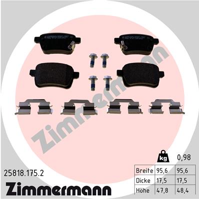 Placute frana ZIMMERMANN 25818.175.2