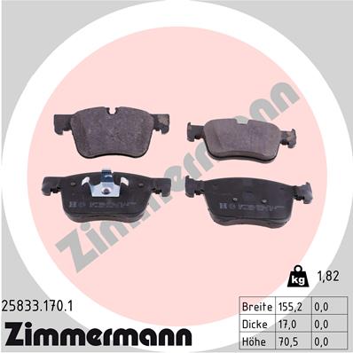 Placute frana ZIMMERMANN 25833.170.1