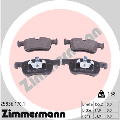 Placute frana ZIMMERMANN 25836.170.1