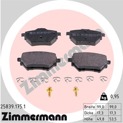 Placute frana ZIMMERMANN 25839.175.1