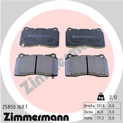 Placute frana ZIMMERMANN 25850.160.1
