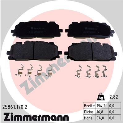 Placute frana ZIMMERMANN 25861.170.2