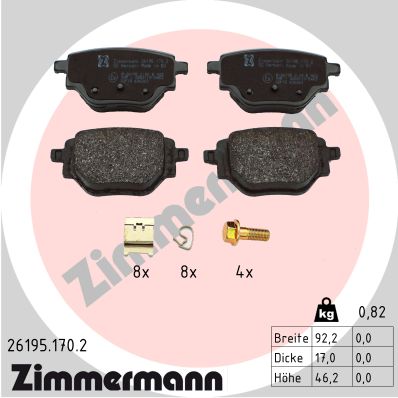 Placute frana ZIMMERMANN 26195.170.2