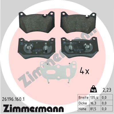 Placute frana ZIMMERMANN 26196.160.1