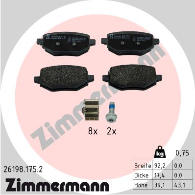 Placute frana ZIMMERMANN 26198.175.2