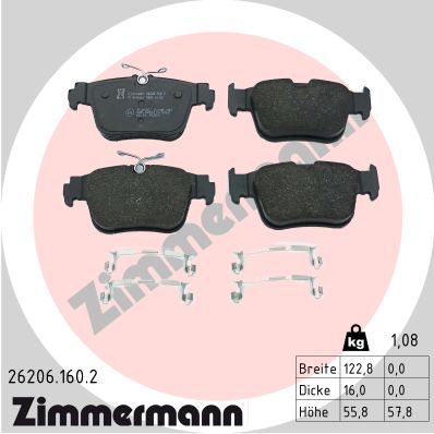 Placute frana ZIMMERMANN 26206.160.2