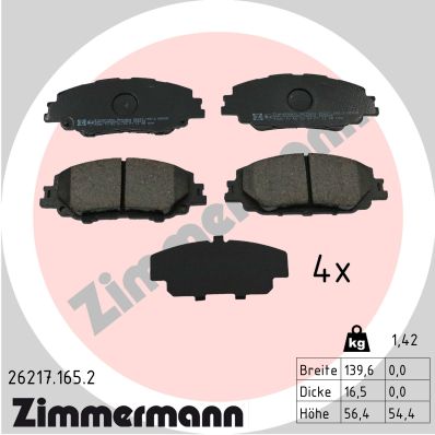 Placute frana ZIMMERMANN 26217.165.2
