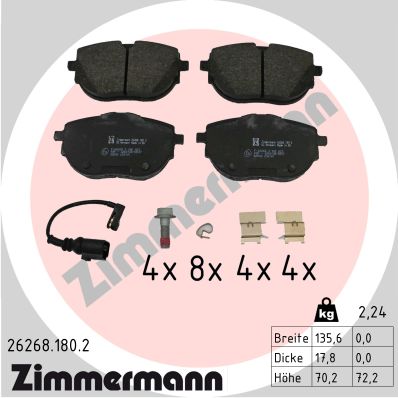 Placute frana ZIMMERMANN 26268.180.2
