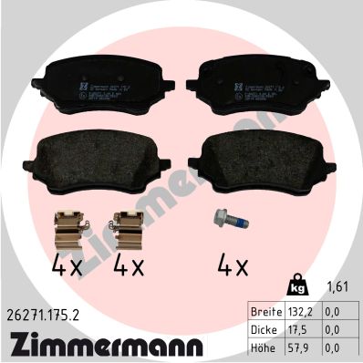 Placute frana ZIMMERMANN 26271.175.2
