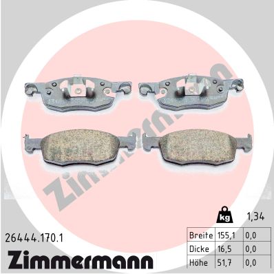 Placute frana ZIMMERMANN 26444.170.1