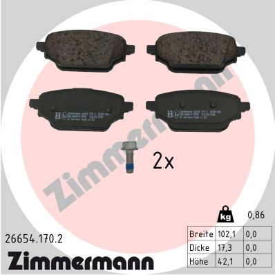 Placute frana ZIMMERMANN 26654.170.2