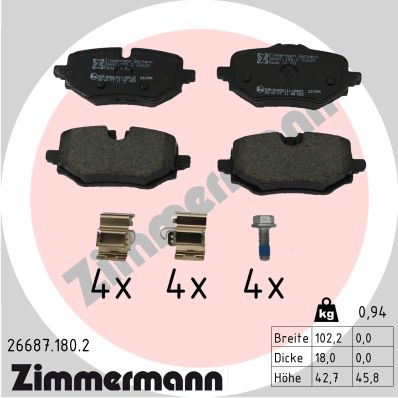 Placute frana ZIMMERMANN 26687.180.2