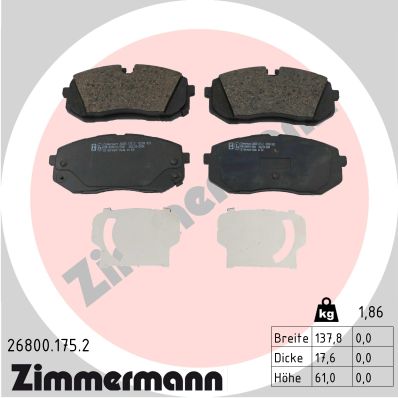 Placute frana ZIMMERMANN 26800.175.2