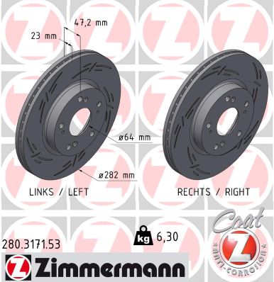 Disc frana ZIMMERMANN 280.3171.53