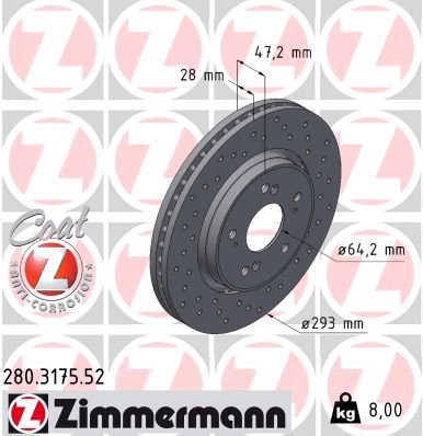 Disc frana ZIMMERMANN 280.3175.52