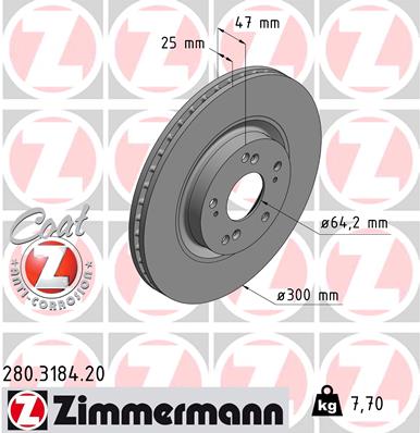 Disc frana ZIMMERMANN 280.3184.20