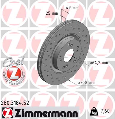 Disc frana ZIMMERMANN 280.3184.52