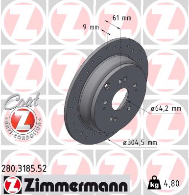 Disc frana ZIMMERMANN 280.3185.52