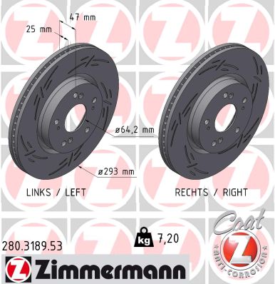 Disc frana ZIMMERMANN 280.3189.53